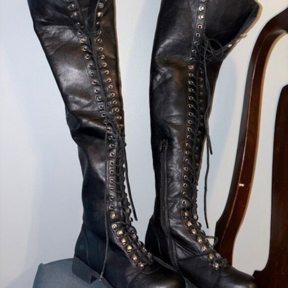 Hot Topic NWT Over the Knee Combat Boots - Picture 3 of 9